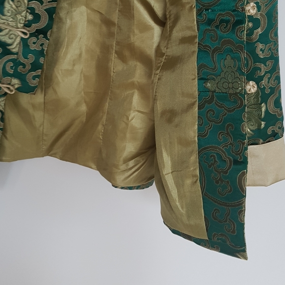 [KE MING] Elaborate Green and Gold Asian Jacket - Picture 7 of 13